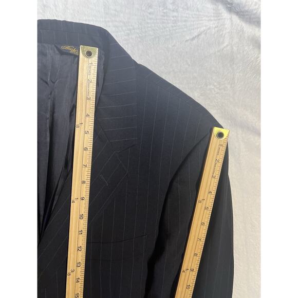 Brooks Brothers Blazer 42R Brooksease Dark Blue Banker's Stripe Blazer Jacket - Picture 12 of 16